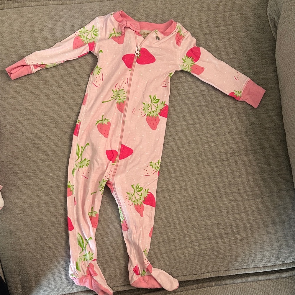 The Beaufort Bonnet Company Pink Strawberry Footie